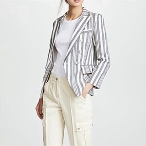Veronica Beard • Geneva Stripe Dickey Jacket Double Breasted Blazer